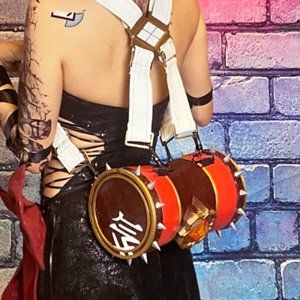 Pre-Owned Xinyan Genshin Cosplay Drum Prop 3D Printed with Leather Straps